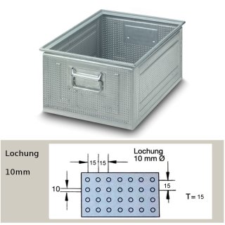 Lochkästen - LO 9 - Loch-D 10 mm - Teilung 15 mm - roh = unlackiert / unverzinkt