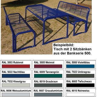Seniorenbank-Serie - ST 14-9010 - Tisch, Stahl verzinkt + Reinweiss (RAL 9010)