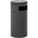 Design-Linie Abfallbehälter "A1080-.." rund, 50, 75 oder 80 l, ohne oder mit Ascher, Edelstahl + Farbe, zum Aufstellen/Aufdübeln