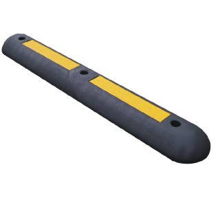 Leitschwelle / Anfahrstopp - LTS1 - aus elastischem PVC, L 1000 x B 150 x H 60 mm, schwarz mit gelben Eins&auml;tzen