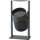 Abfallbehälter - STATION RS FD.. - Voll- oder Lochblechbehälter, flacher Deckel,  Aufdübeln + Einbetonieren, feuerverzinkt + DB 703 Feinstruktur matt