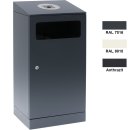 Design-Linie Abfallbehälter mit Ascher - A1110 - 110 l / 3 l, eckig Aufdübeln/Aufstellen